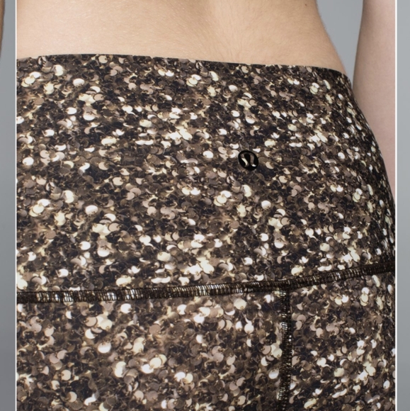 Lululemon Shine Tight (Roll Down) Shimmy Shimmer Multi like new - Picture 7 of 13